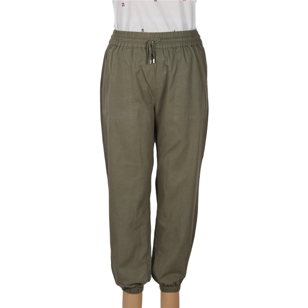 NWOT Novica Green Enzyme Wash Cotton Twill Joggers with Drawstring Waist size S
